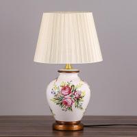 ราคา LRF จีนชนบทสีฟ้าดอกไม้และผีเสื้อโคมไฟตั้งโต๊ะเซรามิกยุโรปผ้าE27โคมไฟLEDสำหรับข้างเตียงและFoyer สตูดิโอ (5480126572)