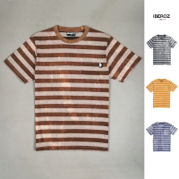 ราคา IBEROZ เสื้อยืด ลายทาง ริ้วทอ ผ้าฟอก สไตล์วินเทจ มีกระเป๋า รุ่น S BLHSTR (19645145167)