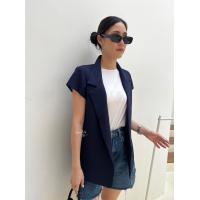 ราคา ป้าย ELFเสื้อเบลเซอร์คอปกสูท แขนสั้น ทรงยาวคลุมสะโพก อัดกาวทั้งตัว ดีเทลเจาะกระเป๋า 2 ข้าง ทรงสวย ผ้าเนื้อดี หลากหลายสี (20472699455)