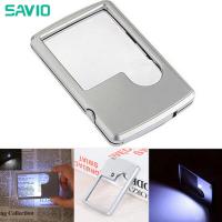 ราคา SAVIO แว่นขยายประเภทการ์ดมีไฟ LED เครื่องประดับแบบพกพา Loupe แว่นขยายอ่านเลนส์แว่นขยายพกพาสว่าง (18893574816)