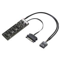 ราคา 9Pin USB Header Splitter with SATA Power Cable Internal USB Hub Extension USB 2 0 Splitter Connector for Motherboard Easy Install (21275450091)