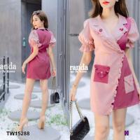 ราคา เดรสสั้น คอปกสูท แขนตุ๊กตา ชุดสีชมพู แต่งผ้าสลับโทนสี มินิเดรส ลุคคุณหนู เสื้อผ้าแฟชั่น ชุดเที่ยว ชุดออกงาน 15288 2273 (16980248265)
