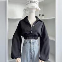 ราคา เสื้อ เสื้อแฟชั่นผญ เสื้อแขนยาว เสื้อผู้หญิง เสื้อยืด ผญสวย ๆ เสื้อแฟชั่นผญ2023 เสื้อยืดผู้หญิง K15 เสื้อครอปเชิ้ตแขนยาวจั้มเอว พร้อมส่ง (20143886438)
