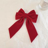 ราคา แฟชั่นเกาหลีโบว์กำมะหยี่กิ๊บเชือกคาดผม 2022 ใหม่สีแดงคาดผมปีใหม่เครื่องประดับผม (17338994612)