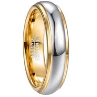 ราคา BONLAVIE 6mm Width Domed Polished Step Gold Color Plateing Tungsten Steel Ring Wedding Band Comfort Fit Tungsten Carbide Ring (19984771334)