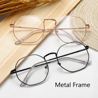 ราคา แว่นสายตาสั้นชายหญิงกรอบโลหะกรอบแว่นตาองศาสีฟ้าแว่นสายตาเลนส์สำรอง (7438226316)