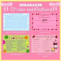 ราคา Benabaker Sticker and Postcard สติ๊กเกอร์ตกแต่ง สติ๊กเกอร์name tag โปสการ์ด (21265211022)