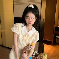 ราคา VTA 2023 ฤดูร้อนสบาย ๆ แฟชั่นร้อยชุดสูทผู้หญิงเสื้อสั้นเอวสูงกระโปรงสองชิ้น HM 05 (20220684817)