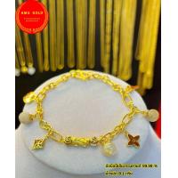 ราคา ข้อมือปี่เซี๊ยะมุกทองแท้ 99 99 ข้อมือลายหลุยส์ สามารถเลือกความยาวได้ ยาว 16 18 cm (14505377805)