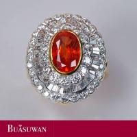 ราคา แหวน ประดับด้วยออเรนจ์ แซฟไฟร์ และเพชรเบลเยียมแท้ ตัวเรือนทองคำ 18K แหวนพลอยออเรนจ์ แซฟไฟร์ล้อมเพชร การันตีพลอยแท้ เพชรแท้ ทองคำแท้ (17113812450)