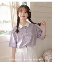 ราคา Molisa เสื้อ poloไซส์ใหญ่เสื้อยืด สไตล์วิทยาลัยเสื้อยืดผูหญิง ใส่สบายๆ2023ใหม่ MI2304255 (18807091244)