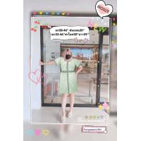 ราคา KA เดรสคอเหลี่ยม แต่งผ้าพื้น กระดุมหน้า อก38 46 (16627782636)