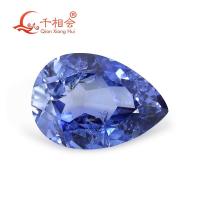 ราคา 14x20mm pear shape natural cut Synthetic drop light blue sapphire loose gemstone (9024137797)