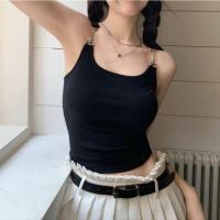 ราคา H H พร้อมส่ง เสื้อกล้ามไหมพรม ไม่มีฟองน้ำ แต่งสายโซ่เล็กๆ 8K96 C (19543885840)