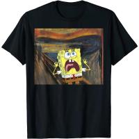 ราคา HOT Cartoon SpongeBob SquarePants graphic cotton o NECK T shirt for men (20032057174)