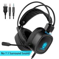 ราคา 7 1 Gaming Headphones 3 5Mm Wired Earphones RGB Light Noise Cancelling Gamer Headset With Microphone For PC Laptop (14076613035)