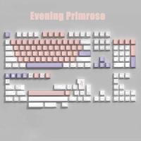 ราคา 154 Kunci Lavender Keycap Malam Primrose Keycaps Profil Ceri PBT Dye Sublimasi Mekanik Keyboard Keycap untuk MX Switch (18018907584)