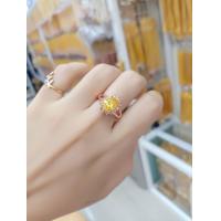 ราคา แหวนนาคหัวพลอยเพชรล้อมสีเหลืองไม่ลอกไม่ดำ (16659380997)