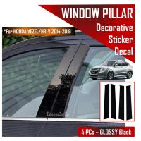 ราคา สำหรับ Honda VEZEL HR V HRV 2014 2020สติกเกอร์ติดเสาหน้าต่างรถยนต์อุปกรณ์เสริมสติกเกอร์ติดประตูสีดำมันวาว (19342561114)