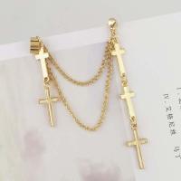 ราคา JWER ต่างหูพู่ไม้กางเขนสีดำ1ชิ้นสำหรับผู้ชายผู้หญิงพังก์ฮิปฮอปห่วงโซ่โลหะยาวเจาะปลอมต่างหูแบบหนีบเครื่องประดับของขวัญ (19584591322)