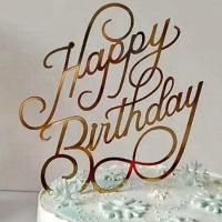 ราคา ออกแบบใหม่ด้านสุขสันต์วันเกิดเค้ก Topper ทองคริลิควันเกิดคัพเค้ก Topper เด็กปาร์ตี้วันเกิดตกแต่งเค้ก (18095563141)