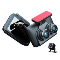 ราคา กล้องติดรถยนต์ DVR 3กล้อง4 0นิ้วความละเอียด HD 1080P เครื่องบันทึกวีดีโอรถกล้องหน้ารถลงทะเบียนอัตโนมัติกล้องติดรถยนต์ Dvrs พร้อมกล้อง3ทาง (20768695924)