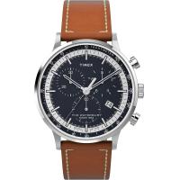 ราคา Timex Waterbury Classic Chronograph 40mm Watch Brown Silver Tone Navy (20363917583)