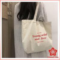 ราคา กระเป๋า ผ้าแคนวาสแฟชั่นสไตล์ เกาหลี สกรีน อักษร canvas bag (14158183098)