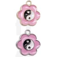 ราคา จี้หยินหยางดอกไม้ Yin Yang Flower Pendants 15 mm (13116228051)