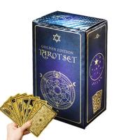 ราคา Standard Tarot Decks PVC Gold Foil Tarot Cards Divination Tools 78pcs English Version Standard Tarot Decks for Entertainment Fate Divination kindly (20869926892)