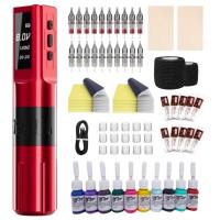 ราคา เครื่องสัก เครื่องสักไร้สาย tattoo wireless pen หมึกสักลายแท้ เครื่องสักครบ เข็มสัก ปากกาสักไร้สาย (21268376394)