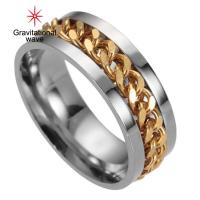 ราคา คลื่นแรงโน้มถ่วงแฟชั่นผู้ชายหมุนได้โซ่ไทเทเนียมเหล็กแหวนนิ้วหมั้นเครื่องประดับของขวัญ (2010140009)