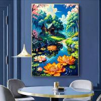 ราคา 5D ชุดภาพวาดเพชร DIY ดอกบัวทองดอกบัวโชคดี ภาพวาดเพชรเจาะแบบเต็มเพชรกลมชุดศิลปะภาพวาดเพชรงานฝีมือสำหรับตกแต่งของขวัญแฮนด์เมดไร้กรอบกึ่งสำเร็จรูป (20864522910)