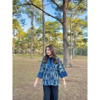 ราคา เสื้อคลุมผ้าฝ้ายย้อมครามม่อฮ่อมเสื้อคลุมยูกาตะ แต่งขอบด้วยผ้าชินมัยฟอกสโตนวอช เสื้อคลุมผ้าฝ้าย เสื้อคลุมผ้าพื้นเมือง (20913607268)