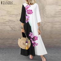 ราคา จัดส่งฟรี เคลียร์สต๊อกขาย ราคาต่ำ Esolo ZANZEA ชุดเดรสแม็กซี่สำหรับผู้หญิงชุดกระโปรงแขนยาวมุสลิมพิมพ์ลายดอกไม้ทรงหลวมใส่ได้ทั้งผู้หญิงและผู้ชาย (20336189190)