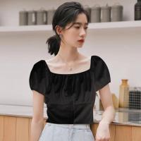 ราคา เสื้อเบลาส์สไตล์เกาหลี เสื้อผ้าผู้หญิงคอเหลี่ยม เสื้อผู้ใหญ่จั๊มแขนตุ๊กตาแต่งกระดุม (14687856408)