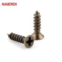 ราคา NAIERDI 2x 6 8 10มม สกรูโทนสีบรอนซ์ M2หัวกลมแบนพอดีกับบานพับเครื่องมือฮาร์ดแวร์ไม้เคาะเอง100ชิ้น (17502859232)