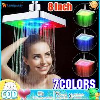 ราคา หัวฝักบัวหัวฝักบัวสายฝนขนาด8นิ้วทรงสี่เหลี่ยมท่อฉีดน้ำแรงดันสูงมีแปรงนิกเกิลทองเหลืองหัวฝักบัวเปลี่ยนสีได้อัตโนมัติ (20869460834)