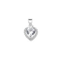 ราคา Silver thai Jewelry จี้หัวใจเงินแท้ ประดับด้วย CZ Sterling silver heart pendant decorated with CZ (20630566471)