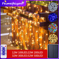 ราคา solar string fairy light outdoor waterproof led light for room 4 8M 20 leds 12M 100 leds 22M 200leds Solar Rechargeable Auto ON OFF 8 work modes w (15559057669)