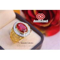 ราคา แหวนมังกรทอง ประดับพลอยสีแดงทับทิม ล้อมเพชร Red CZ Ring แหวน พลอยสีประจำวันเกิด เสริมดวง แหวนพลอย แหวนชาย เสริมโชคลาภ เรียกทรัพย์ (609402359)