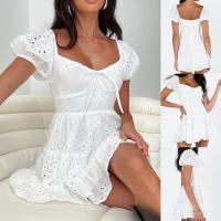 ราคา ชุดเดรสแขนพองสั้นลายดอกไม้กลวงสำหรับผู้หญิงชุดเดรสผู้หญิงชุดมินิเดรสลำลองเดรสสั้นแฟชั่นฤดูร้อน (19358859354)