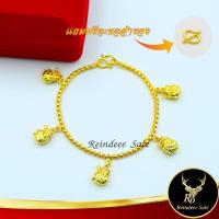 ราคา สร้อยข้อมือ สร้อยข้อมือแฟชั่น ลายเต๋า ห้อยถุงทอง น้ำหนัก 2 สลึง งานเคลือบแก้ว ชุบเศษทอง แถมฟรีตะขอสำรอง (16313417280)