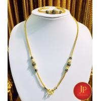 ราคา ชุดเซ็ตสร้อยคอ20นิ้ว และสร้อยข้อมือ ลงยาสุโขทัย ทองชุบ ทองหุ้ม สวยเสมือนจริง JPgoldjewelry (15729675211)