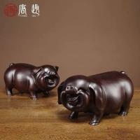 ราคา ไม้แกะสลักหมูนำโชคตั้งโชว์หนึ่งคู่ไม้มะเกลือไม้แท้หมูนำโชคปีนักษัตรหมูน้อยสัตว์ตกแต่งห้องนั่งเล่นของขวัญงานฝีมือ (15634887745)
