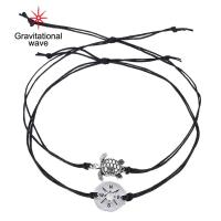 ราคา กำไลข้อเท้าสำหรับผู้หญิงสร้อยข้อเท้าทองเหลืองเข็มทิศกลวงเต่าน้ำ2ชิ้น เซ็ต (20646576094)