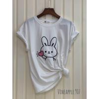 ราคา Vineapple907เสื้อยืดผู้หญิงติดดอกไม้เสื้อแฟชั่นแขนสั้นแขนยาวoversize เสื้อสาวอวบเสื้อยืดปักคอกลมคอวีไซส์ใหญ่ลายทางสกรีนT shrit (20864995859)