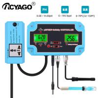 ราคา RCYAGO Professional PHอุณหภูมิความเค็มน้ำController PHความเค็มBNC Probeน้ำตัวทดสอบคุณภาพ (6754740020)