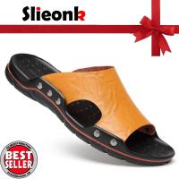 ราคา Slieonk รองเท้าแตะหนังวัวสำหรับผู้ชายรองเท้าแตะแฟชั่นสำหรับผู้ชายรองเท้าส้นเตี้ยหนังแท้2020รองเท้ากันลื่นรองเท้าแตะพื้นนิ่ม (10171960246)