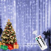 ราคา พวงม่านไฟนางฟ้า LED แบบ3M พวงมีรีโมทของตกแต่งงานแต่งงานปาร์ตี้ตกแต่งคริสต์มาสปีใหม่ (21170598749)